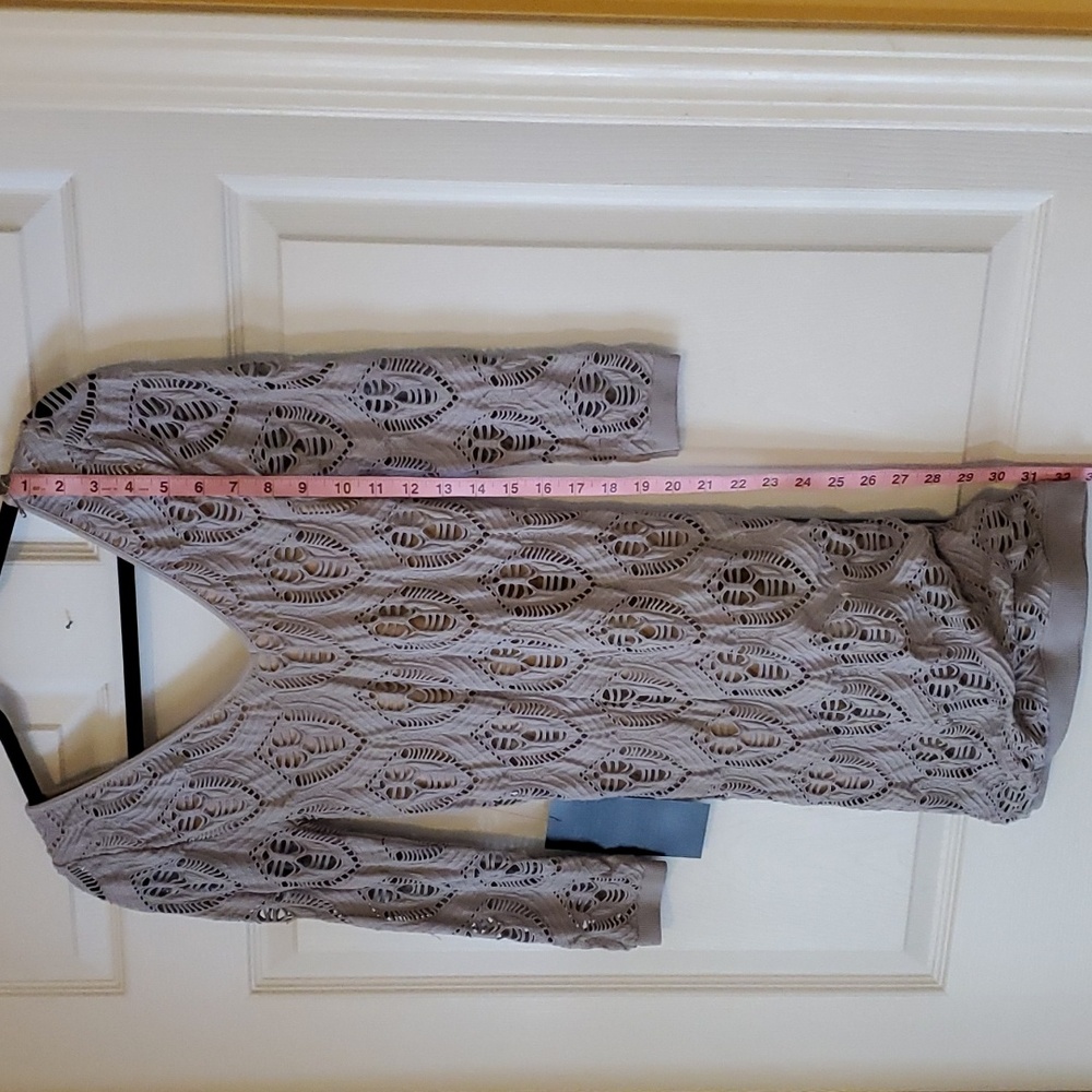 bebe  Gray top med/large fully lined in skin color. Can be worn as mini dress.